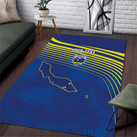 Curacao Football Custom Korsou Blue Wave Area Rug Making History - Wonder Print Shop