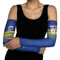 Curacao Football Custom Korsou Blue Wave Arm Sleeves Making History - Wonder Print Shop