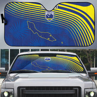 Curacao Football Custom Korsou Blue Wave Auto Sun Shade Making History - Wonder Print Shop