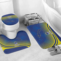 Curacao Football Custom Korsou Blue Wave Bathroom Set Making History - Wonder Print Shop