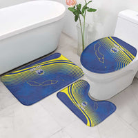 Curacao Football Custom Korsou Blue Wave Bathroom Set Making History - Wonder Print Shop