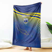 Curacao Football Custom Korsou Blue Wave Blanket Making History - Wonder Print Shop