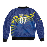 Curacao Football Custom Korsou Blue Wave Bomber Jacket Making History - Wonder Print Shop