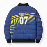 Curacao Football Custom Korsou Blue Wave Bomber Puffer Jacket Making History - Wonder Print Shop
