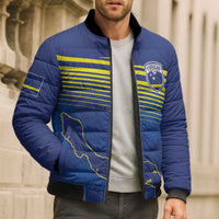 Curacao Football Custom Korsou Blue Wave Bomber Puffer Jacket Making History - Wonder Print Shop