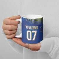 Curacao Football Custom Korsou Blue Wave Ceramic Mug Making History - Wonder Print Shop