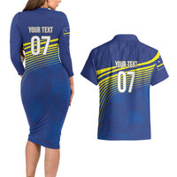 Curacao Football Custom Korsou Blue Wave Couples Matching Long Sleeve Bodycon Dress and Hawaiian Shirt Making History - Wonder Print Shop