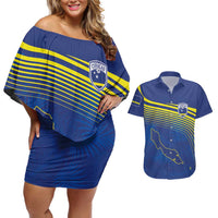 Curacao Football Custom Korsou Blue Wave Couples Matching Off Shoulder Short Dress and Hawaiian Shirt Making History - Wonder Print Shop