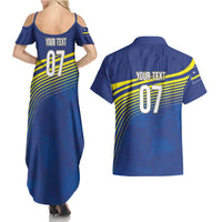 Curacao Football Custom Korsou Blue Wave Couples Matching Summer Maxi Dress and Hawaiian Shirt Making History - Wonder Print Shop