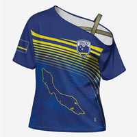Curacao Football Custom Korsou Blue Wave Cross Shoulder Shirt Making History - Wonder Print Shop