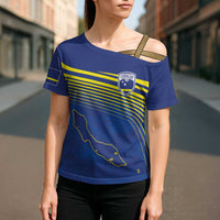 Curacao Football Custom Korsou Blue Wave Cross Shoulder Shirt Making History - Wonder Print Shop