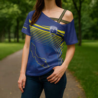 Curacao Football Custom Korsou Blue Wave Cross Shoulder Shirt Making History - Wonder Print Shop