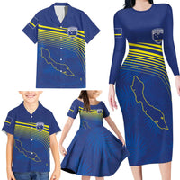 Curacao Football Custom Korsou Blue Wave Family Matching Long Sleeve Bodycon Dress and Hawaiian Shirt Making History - Wonder Print Shop