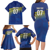 Curacao Football Custom Korsou Blue Wave Family Matching Long Sleeve Bodycon Dress and Hawaiian Shirt Making History - Wonder Print Shop