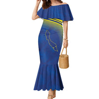 Curacao Football Custom Korsou Blue Wave Family Matching Mermaid Dress and Hawaiian Shirt Making History - Wonder Print Shop