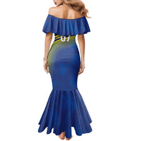 Curacao Football Custom Korsou Blue Wave Family Matching Mermaid Dress and Hawaiian Shirt Making History - Wonder Print Shop