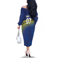 Curacao Football Custom Korsou Blue Wave Family Matching Off The Shoulder Long Sleeve Dress and Hawaiian Shirt Making History - Wonder Print Shop