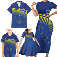 Curacao Football Custom Korsou Blue Wave Family Matching Short Sleeve Bodycon Dress and Hawaiian Shirt Making History - Wonder Print Shop