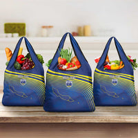 Curacao Football Custom Korsou Blue Wave Grocery Bag Making History - Wonder Print Shop
