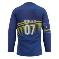 Curacao Football Custom Korsou Blue Wave Hockey Jersey Making History - Wonder Print Shop