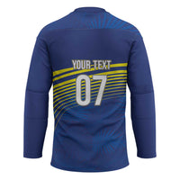 Curacao Football Custom Korsou Blue Wave Hockey Jersey Making History - Wonder Print Shop