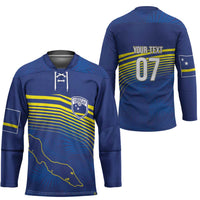 Curacao Football Custom Korsou Blue Wave Hockey Jersey Making History - Wonder Print Shop