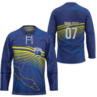 Curacao Football Custom Korsou Blue Wave Hockey Jersey Making History - Wonder Print Shop