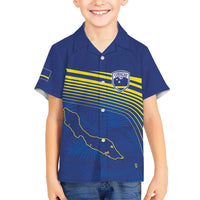 Curacao Football Custom Korsou Blue Wave Kid Hawaiian Shirt Making History - Wonder Print Shop