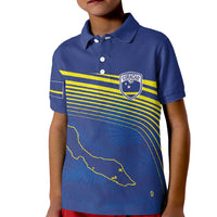 Curacao Football Custom Korsou Blue Wave Kid Polo Shirt Making History - Wonder Print Shop