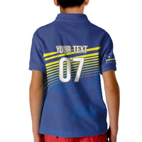 Curacao Football Custom Korsou Blue Wave Kid Polo Shirt Making History - Wonder Print Shop