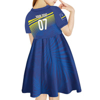 Curacao Football Custom Korsou Blue Wave Kid Short Sleeve Dress Making History - Wonder Print Shop