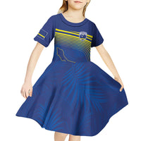 Curacao Football Custom Korsou Blue Wave Kid Short Sleeve Dress Making History - Wonder Print Shop