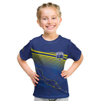 Curacao Football Custom Korsou Blue Wave Kid T Shirt Making History - Wonder Print Shop