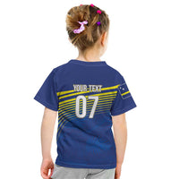 Curacao Football Custom Korsou Blue Wave Kid T Shirt Making History - Wonder Print Shop