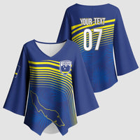 Curacao Football Custom Korsou Blue Wave Kimono Sleeve Blouse Making History - Wonder Print Shop