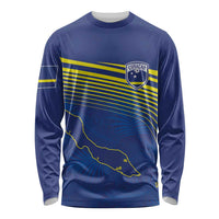 Curacao Football Custom Korsou Blue Wave Long Sleeve Shirt Making History - Wonder Print Shop