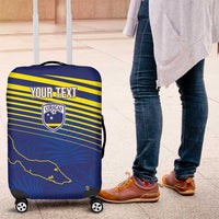 Curacao Football Custom Korsou Blue Wave Luggage Cover Making History - Wonder Print Shop