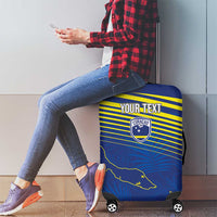 Curacao Football Custom Korsou Blue Wave Luggage Cover Making History - Wonder Print Shop