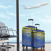 Curacao Football Custom Korsou Blue Wave Luggage Cover Making History - Wonder Print Shop