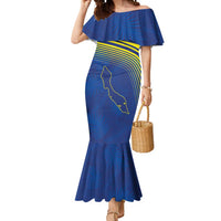 Curacao Football Custom Korsou Blue Wave Mermaid Dress Making History - Wonder Print Shop