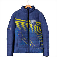 Curacao Football Custom Korsou Blue Wave Padded Jacket Making History - Wonder Print Shop