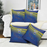 Curacao Football Custom Korsou Blue Wave Pillow Cover Making History - Wonder Print Shop