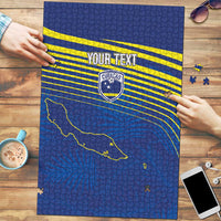 Curacao Football Custom Korsou Blue Wave Puzzle Making History - Wonder Print Shop