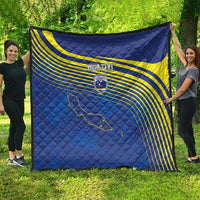 Curacao Football Custom Korsou Blue Wave Quilt Making History - Wonder Print Shop