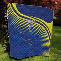 Curacao Football Custom Korsou Blue Wave Quilt Making History - Wonder Print Shop