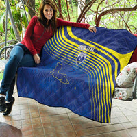 Curacao Football Custom Korsou Blue Wave Quilt Making History - Wonder Print Shop