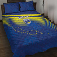 Curacao Football Custom Korsou Blue Wave Quilt Bed Set Making History - Wonder Print Shop