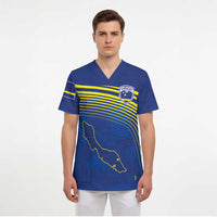 Curacao Football Custom Korsou Blue Wave Scrub Top Making History - Wonder Print Shop