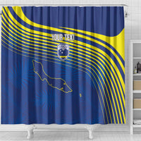 Curacao Football Custom Korsou Blue Wave Shower Curtain Making History - Wonder Print Shop