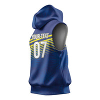 Curacao Football Custom Korsou Blue Wave Sleeveless Hoodie Making History - Wonder Print Shop